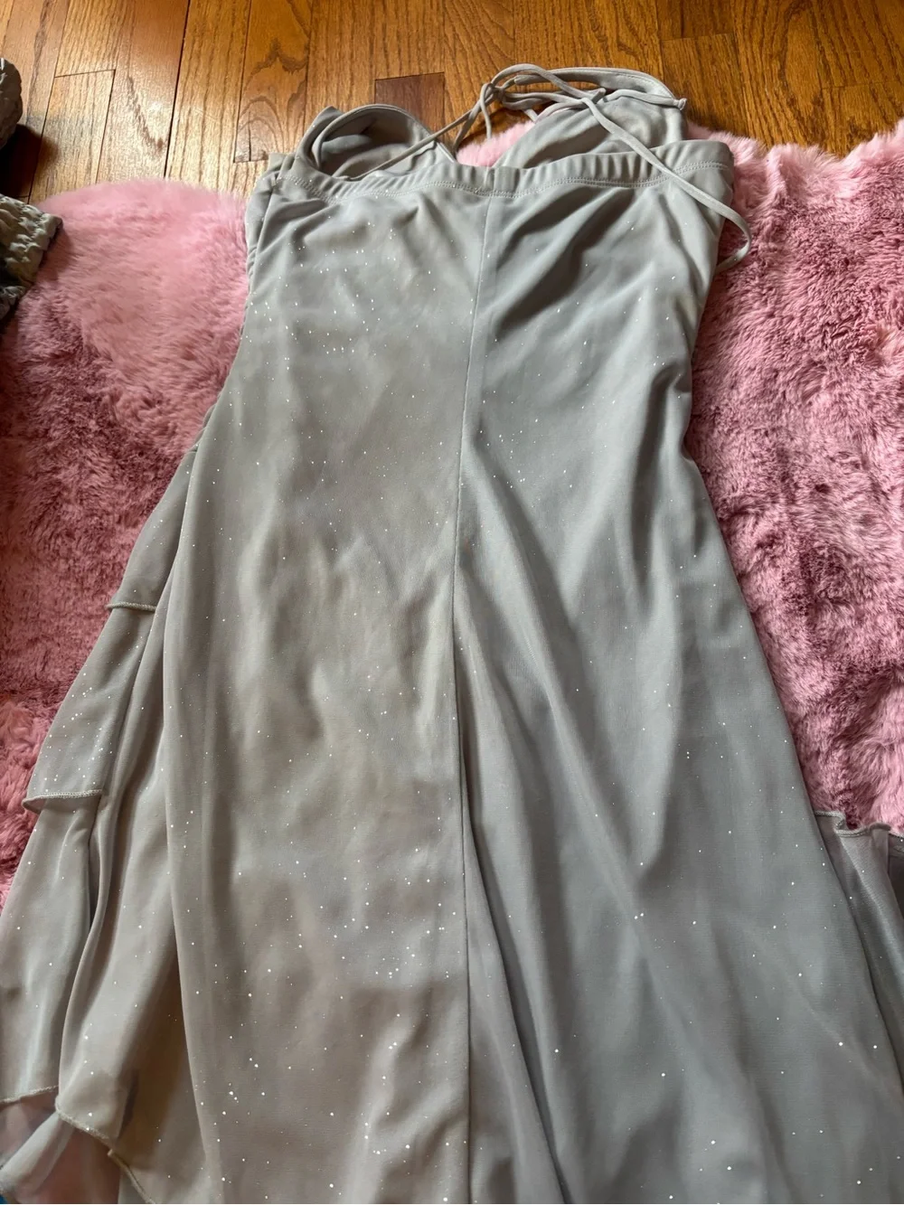 Y2k asymmetrical halter ruffle dress - Picture 6 of 9